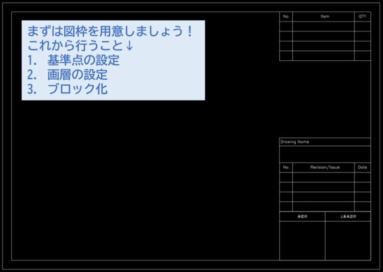 【AutoCAD小技】図枠に基準点を設定する | POINT、PTYPEコマンド