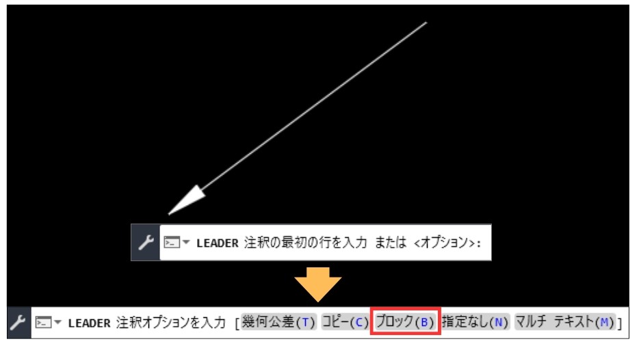 注釈オプション→ブロック