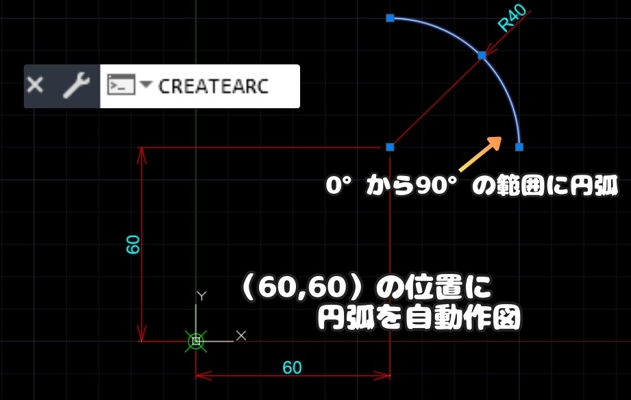 CreateArcコマンド 実行結果